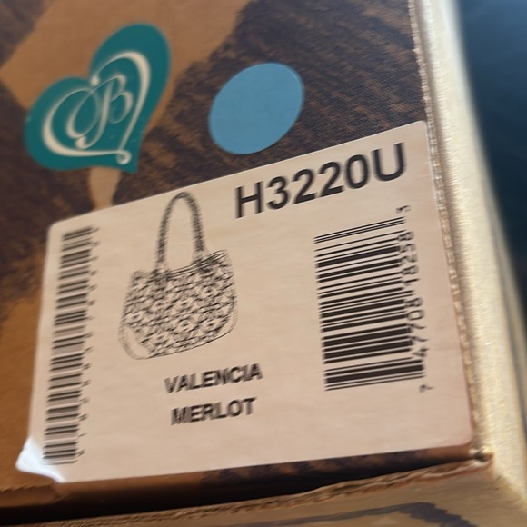 Brighton Valencia Merlot Floral Leather Bag with Box - Picture 13 of 13